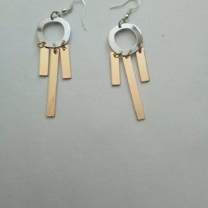 Circle & Bar Dangle earrings have the luster you need to make your formal outfit